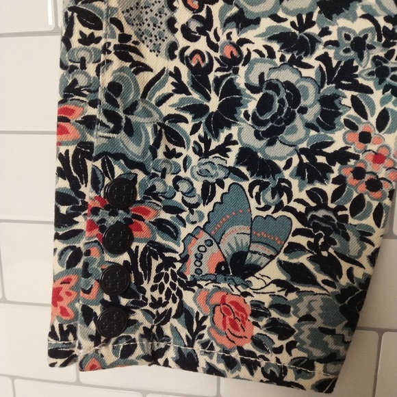 Tory burch‎ floral butterfly jeans Capri size 24, us 4 - Picture 4 of 7